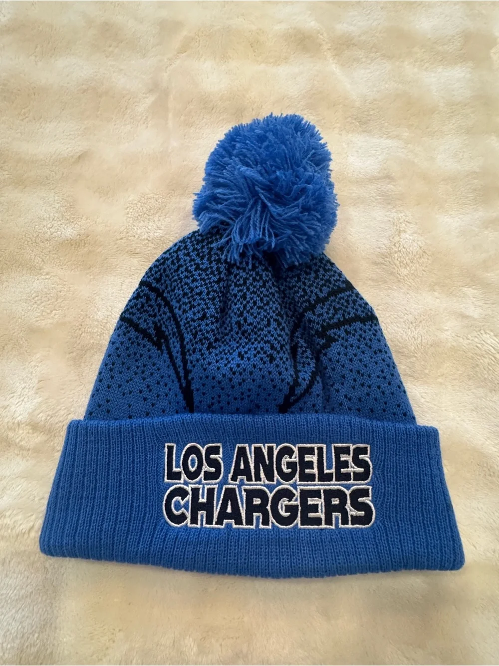 Youth Los Angeles Chargers Blue Beanie Hat
